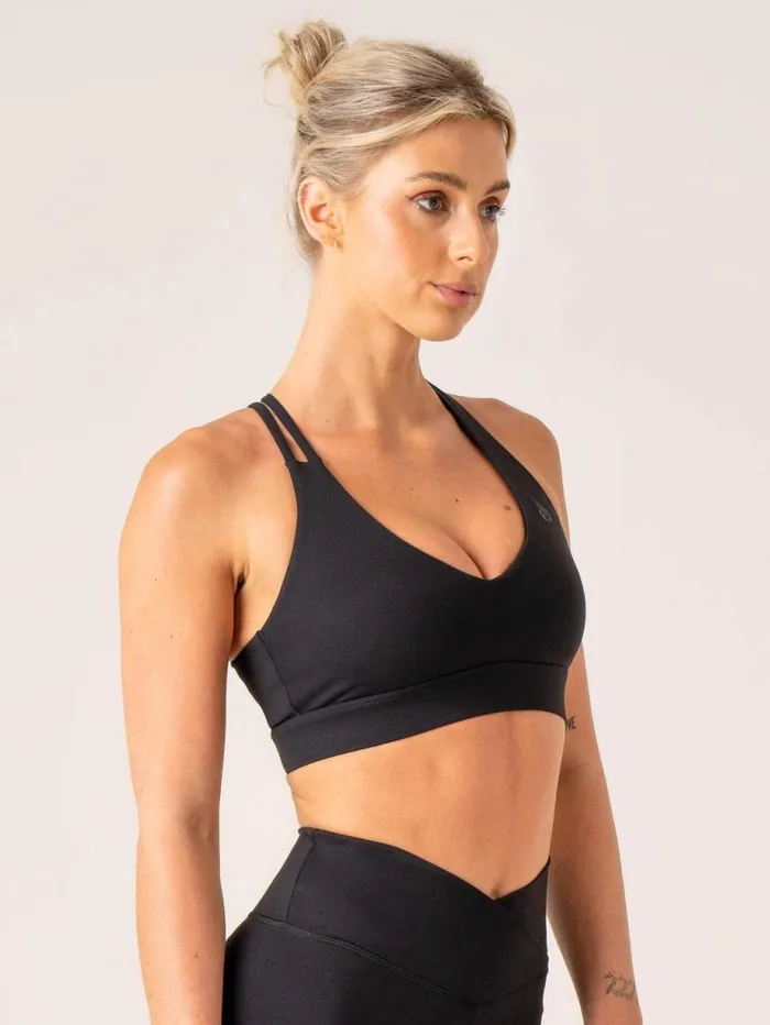 Sports Bras Womens Ryderwear Momentum VNeck Sports Bra Black