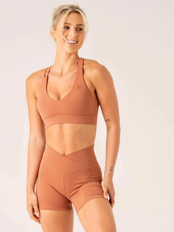 Sports Bras Womens Ryderwear Momentum VNeck Sports Bra Clay