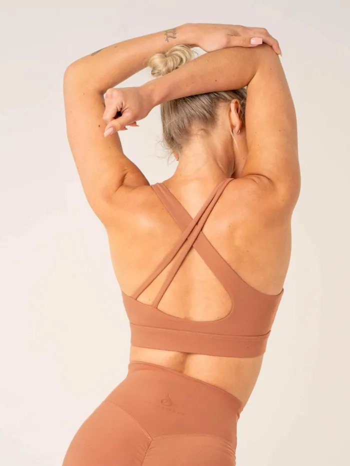 Sports Bras Womens Ryderwear Momentum VNeck Sports Bra Clay