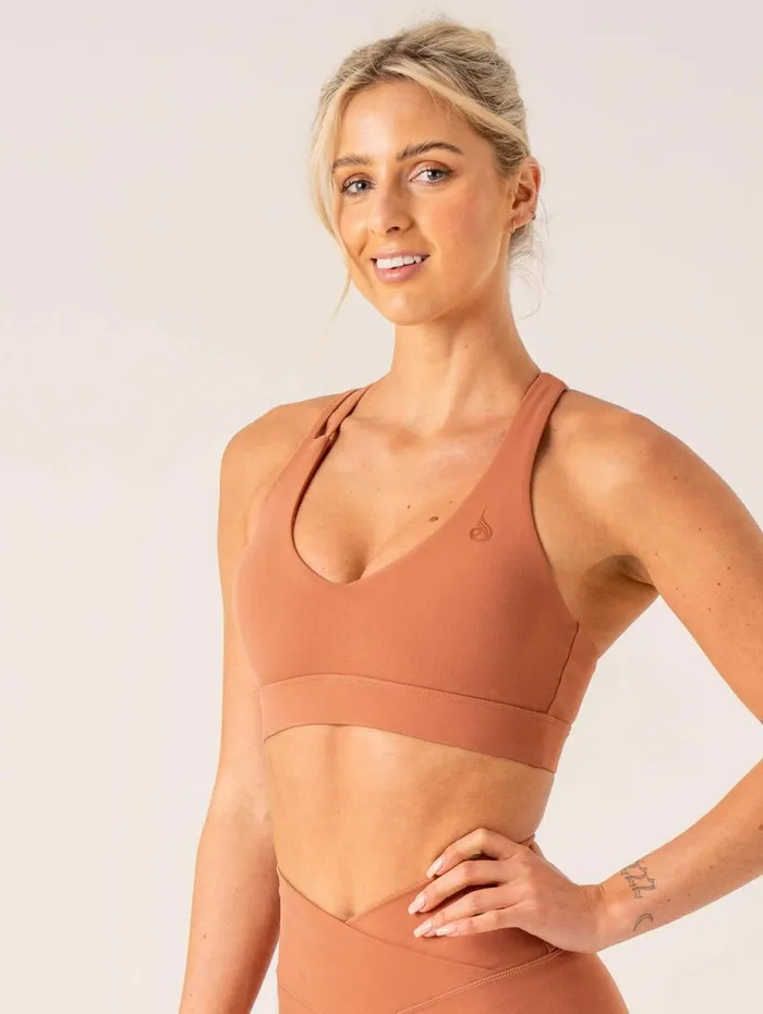 Sports Bras Womens Ryderwear Momentum VNeck Sports Bra Clay