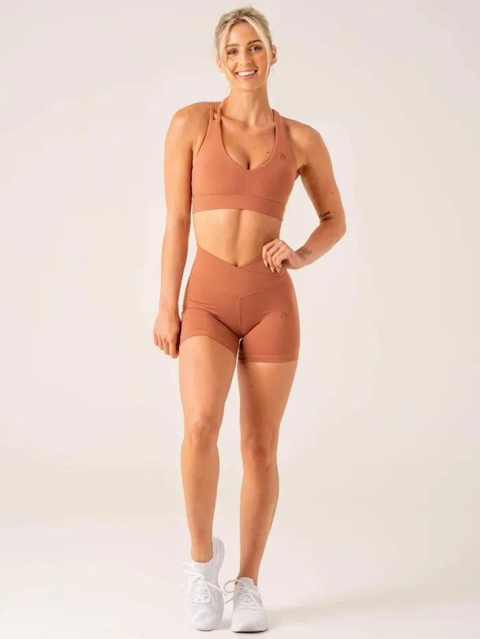 Sports Bras Womens Ryderwear Momentum VNeck Sports Bra Clay