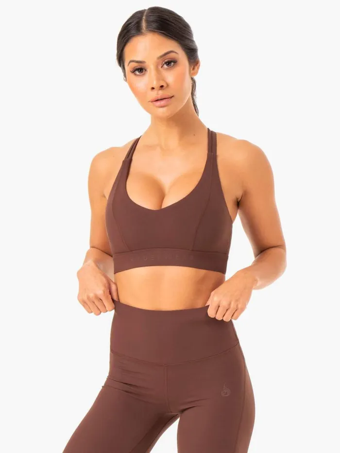 Sports Bras Womens Ryderwear NKD Align Sports Bra Chocolate