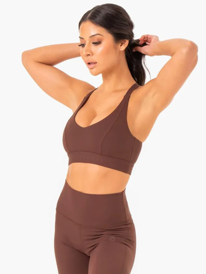 Sports Bras Womens Ryderwear NKD Align Sports Bra Chocolate