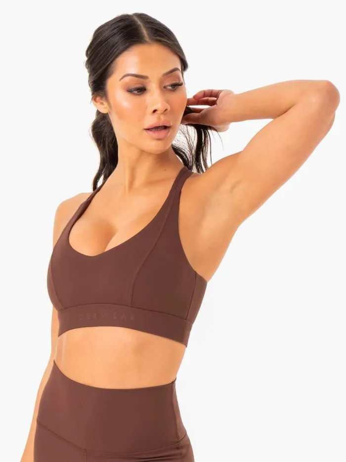 Sports Bras Womens Ryderwear NKD Align Sports Bra Chocolate