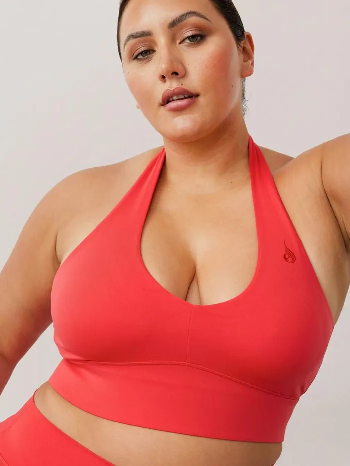 Sports Bras Womens Ryderwear NKD Arch Halter Sports Bra Red