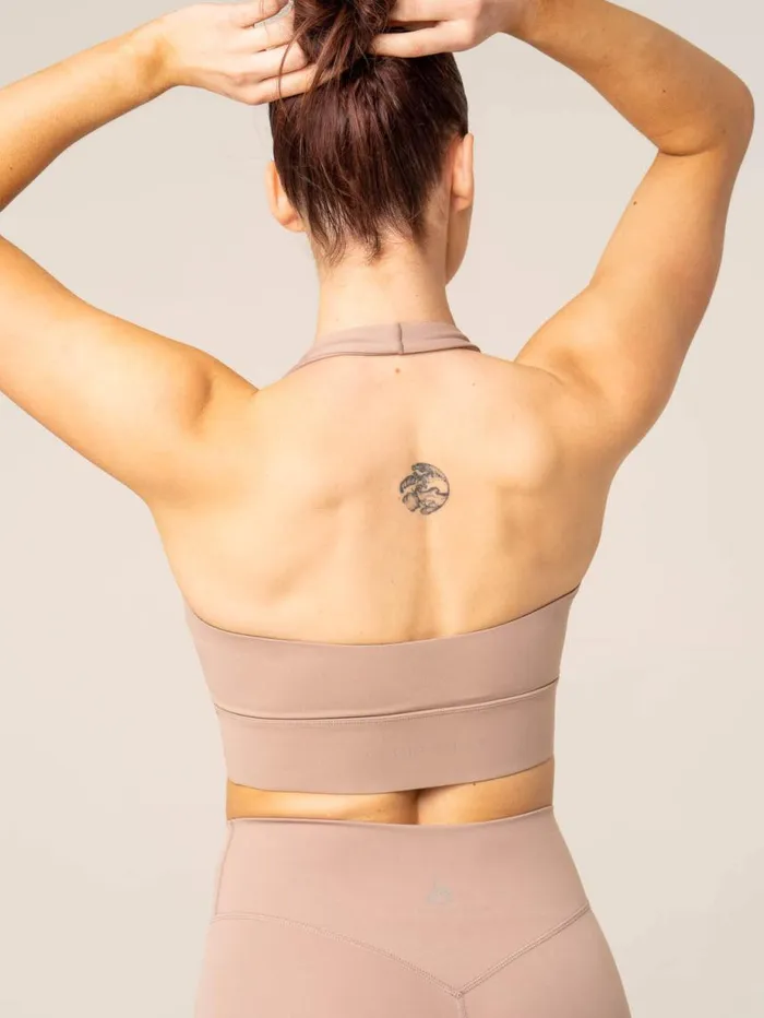 Sports Bras Womens Ryderwear NKD Arch Halter Sports Bra Taupe