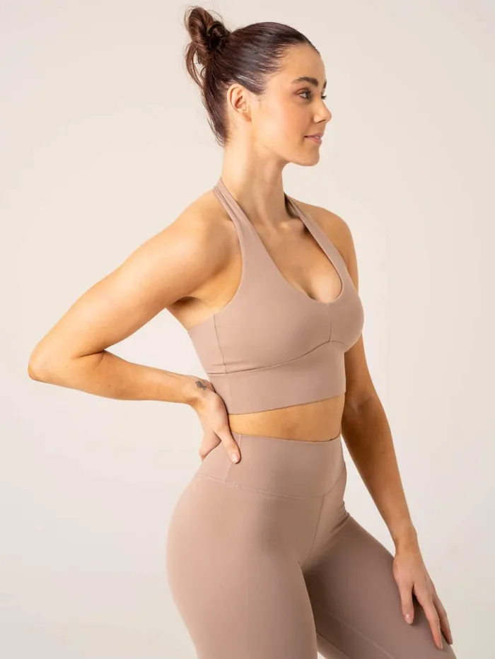 Sports Bras Womens Ryderwear NKD Arch Halter Sports Bra Taupe
