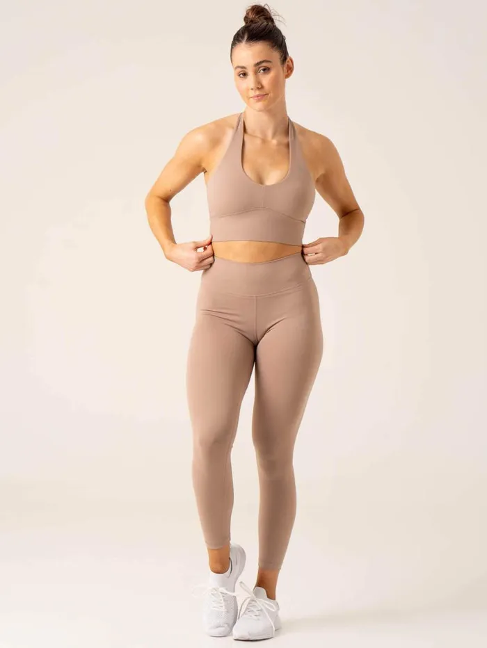 Sports Bras Womens Ryderwear NKD Arch Halter Sports Bra Taupe