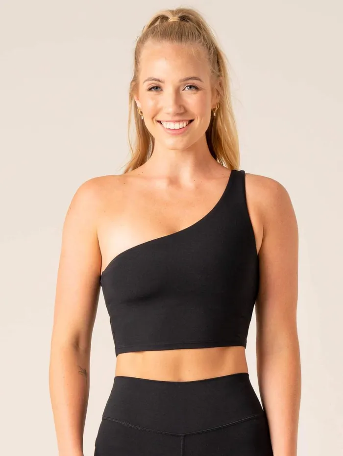 Sports Bras Womens Ryderwear NKD One Shoulder Tank Bra Black