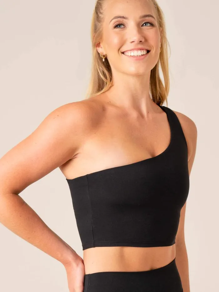 Sports Bras Womens Ryderwear NKD One Shoulder Tank Bra Black