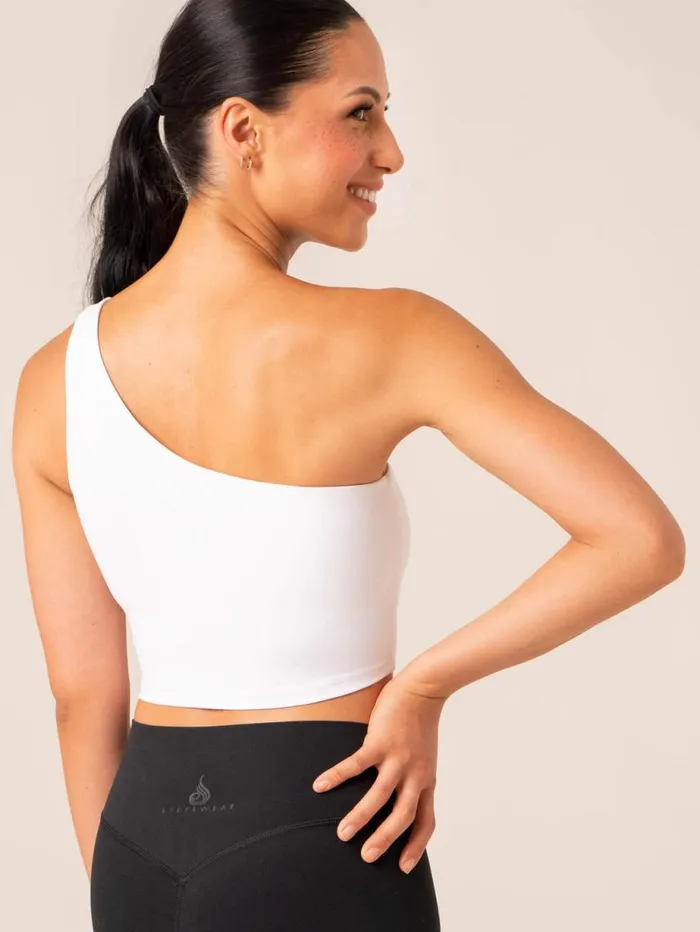 Sports Bras Womens Ryderwear NKD One Shoulder Tank Bra White