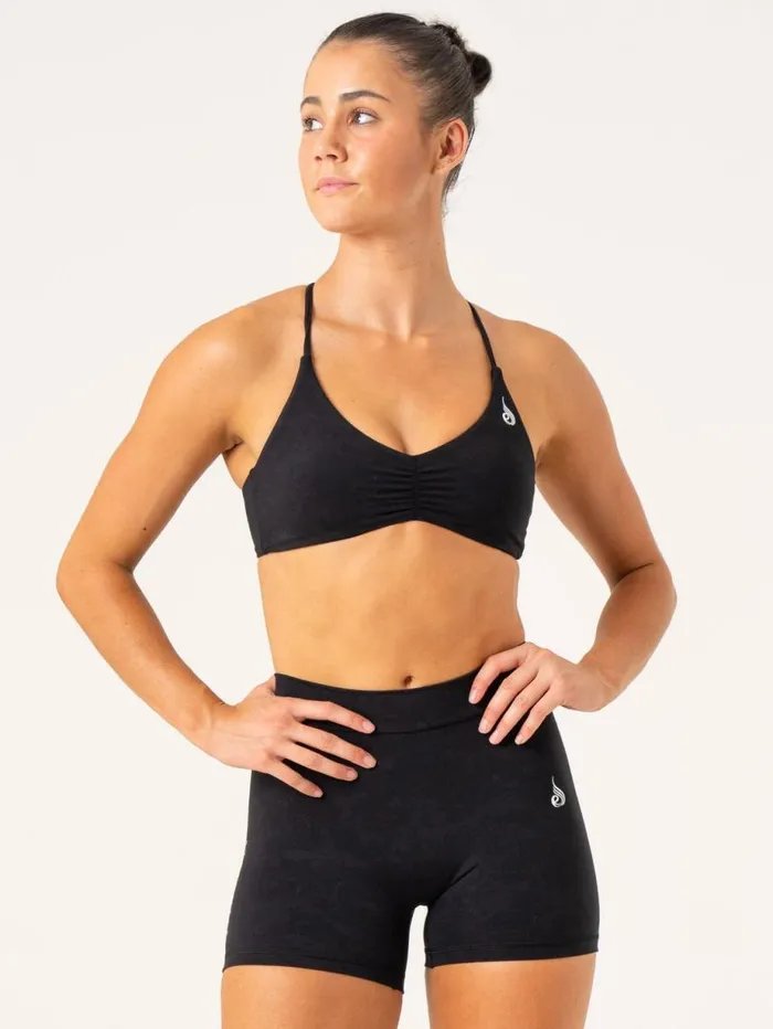 Sports Bras Womens Ryderwear NKD Stonewash Sports Bra Black Stonewash