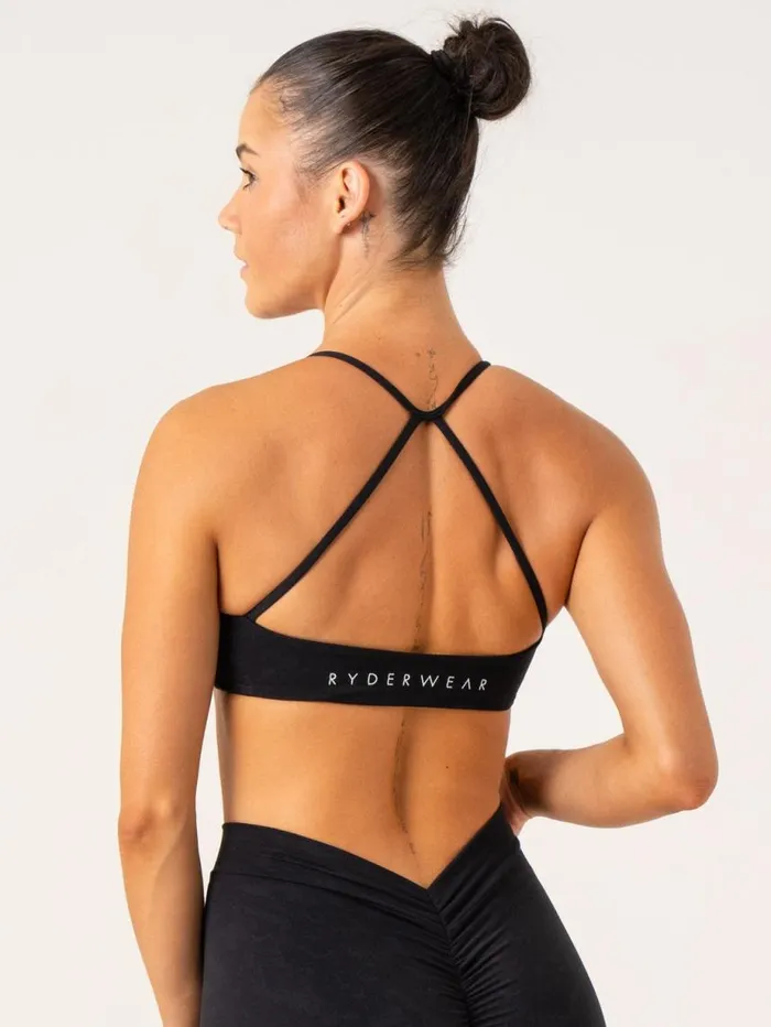 Sports Bras Womens Ryderwear NKD Stonewash Sports Bra Black Stonewash