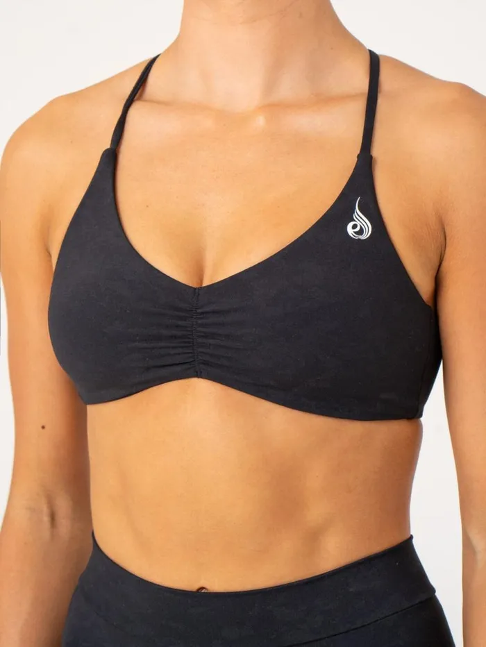 Sports Bras Womens Ryderwear NKD Stonewash Sports Bra Black Stonewash