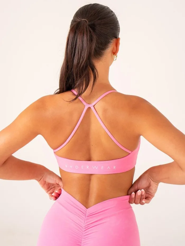 Sports Bras Womens Ryderwear NKD Stonewash Sports Bra Pink Stonewash