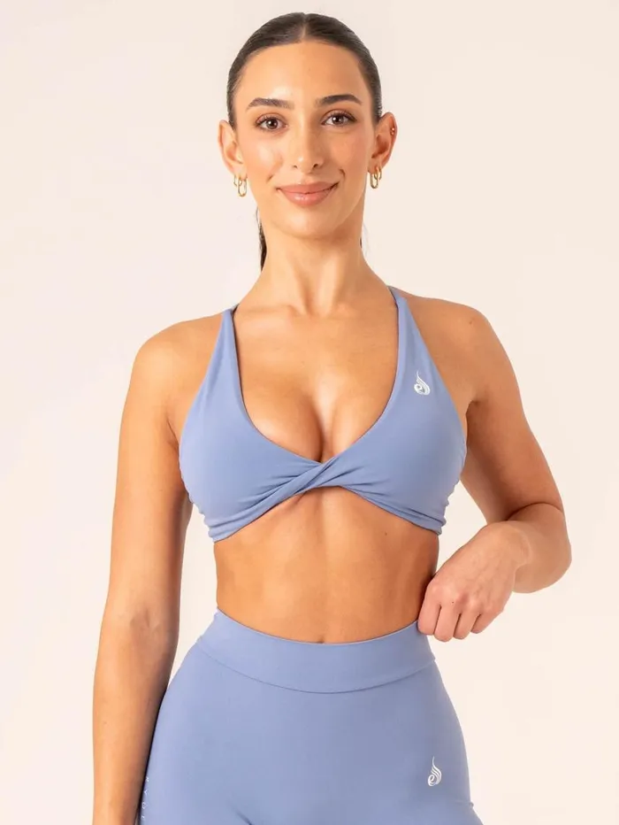Sports Bras Womens Ryderwear NKD Twist Sports Bra Stonewash Blue