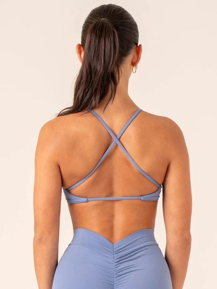 Sports Bras Womens Ryderwear NKD Twist Sports Bra Stonewash Blue