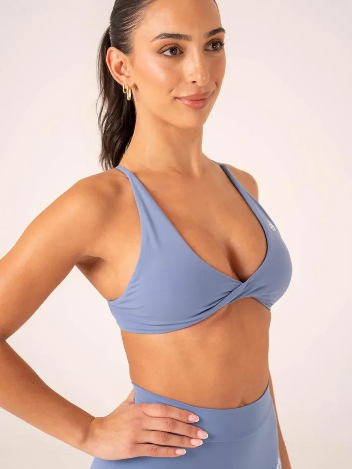 Sports Bras Womens Ryderwear NKD Twist Sports Bra Stonewash Blue