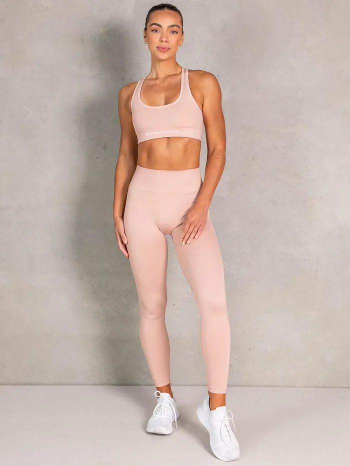 Sports Bras Womens Ryderwear NRG Seamless Scoop Neck Sports Bra Biscotti
