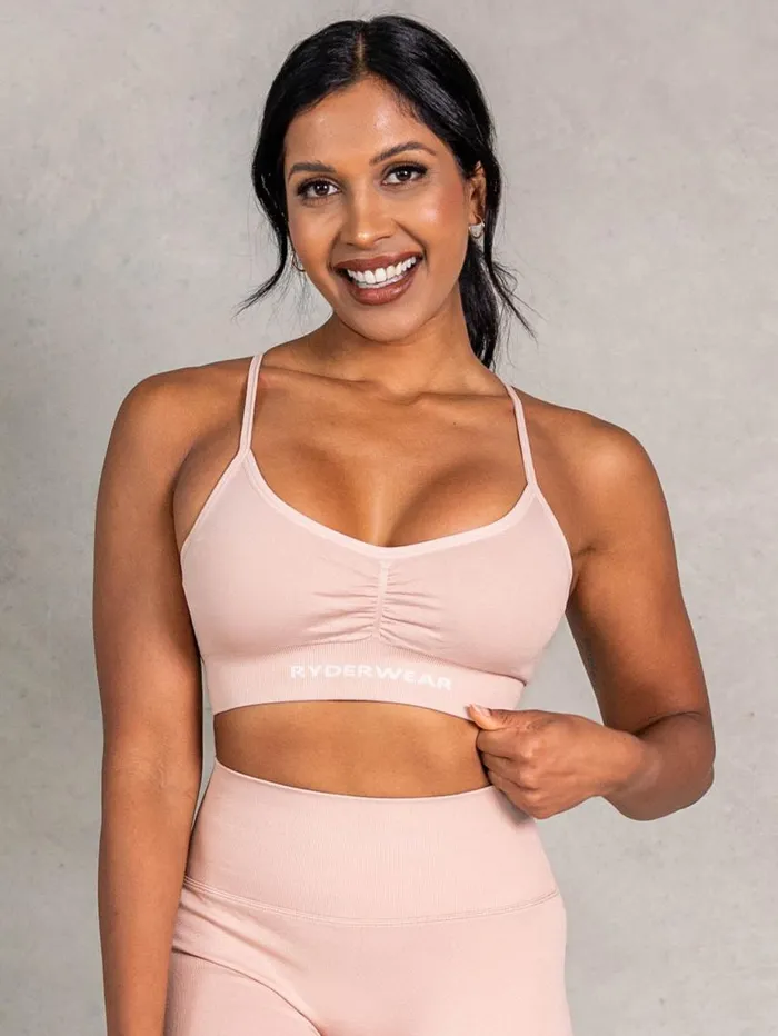 Sports Bras Womens Ryderwear NRG Seamless Sports Bra Biscotti