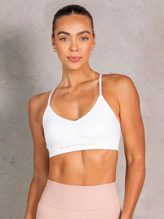 Sports Bras Womens Ryderwear NRG Seamless Sports Bra White