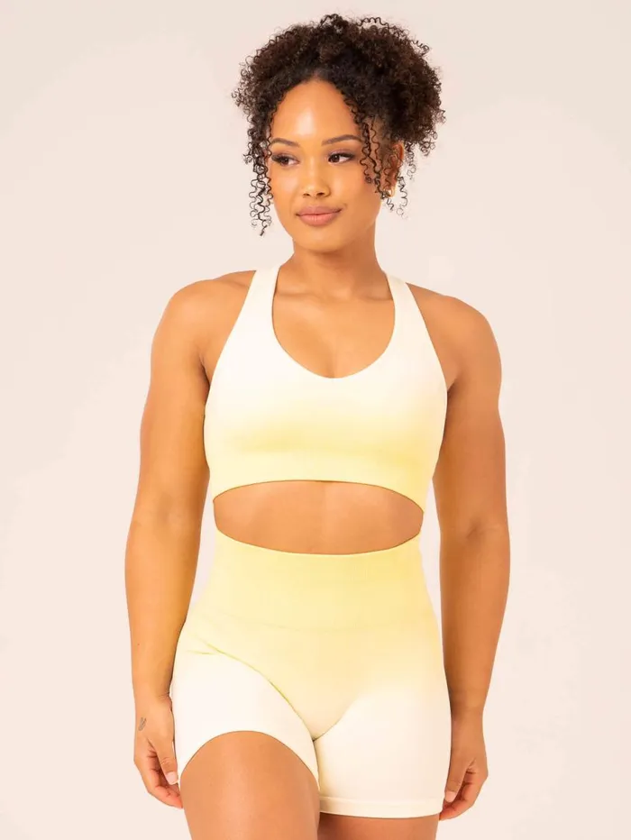 Sports Bras Womens Ryderwear Ombre Seamless Sports Bra Lemon Ombre