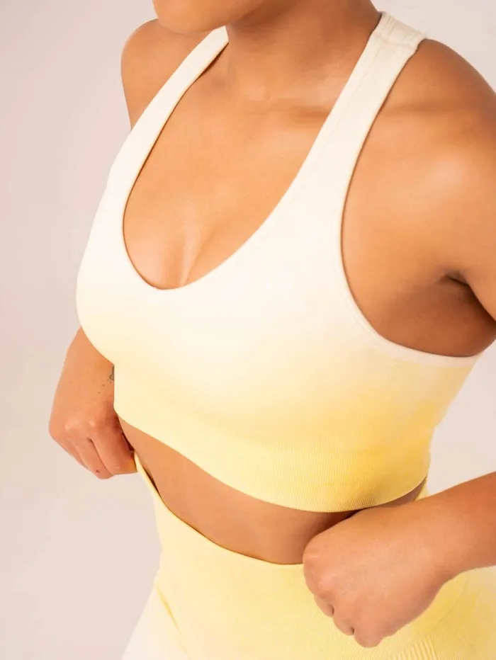 Sports Bras Womens Ryderwear Ombre Seamless Sports Bra Lemon Ombre