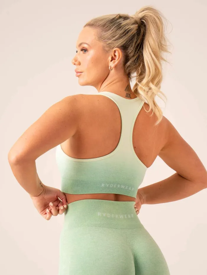 Sports Bras Womens Ryderwear Ombre Seamless Sports Bra Lime Ombre