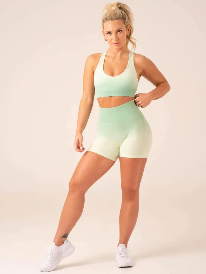 Sports Bras Womens Ryderwear Ombre Seamless Sports Bra Lime Ombre