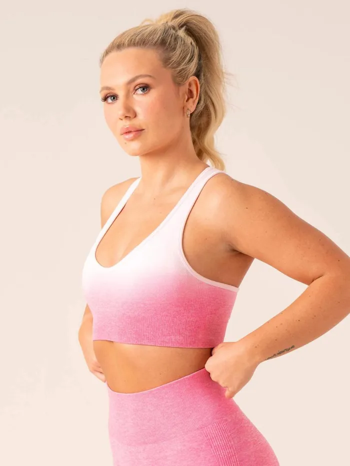 Sports Bras Womens Ryderwear Ombre Seamless Sports Bra Musk Pink Ombre