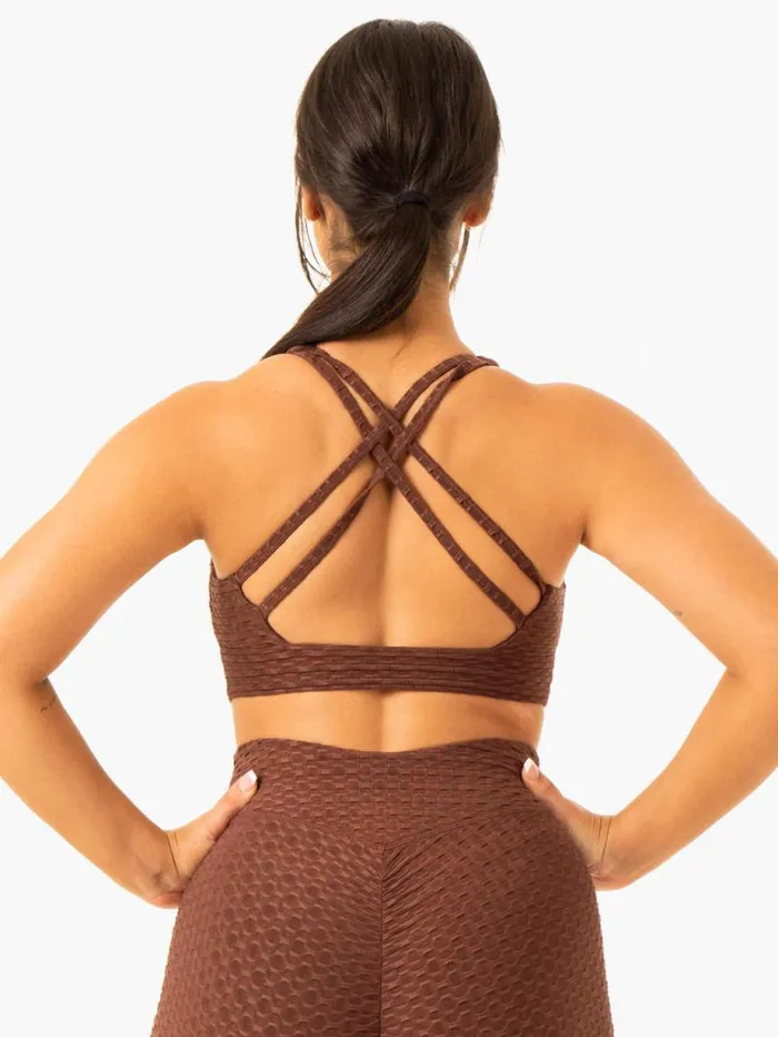 Sports Bras Womens Ryderwear Optic VNeck Sports Bra Chocolate