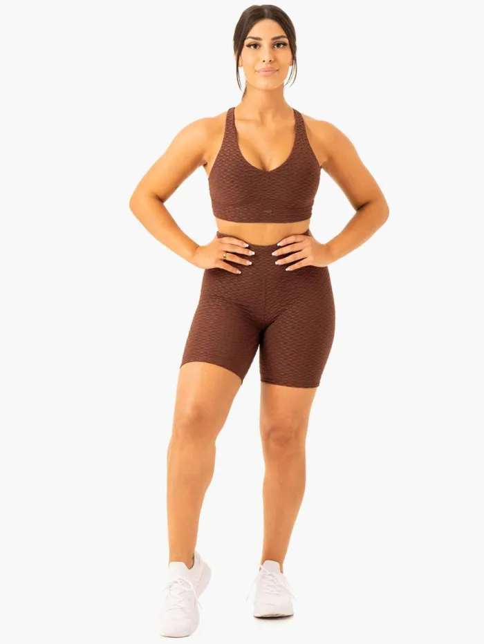 Sports Bras Womens Ryderwear Optic VNeck Sports Bra Chocolate