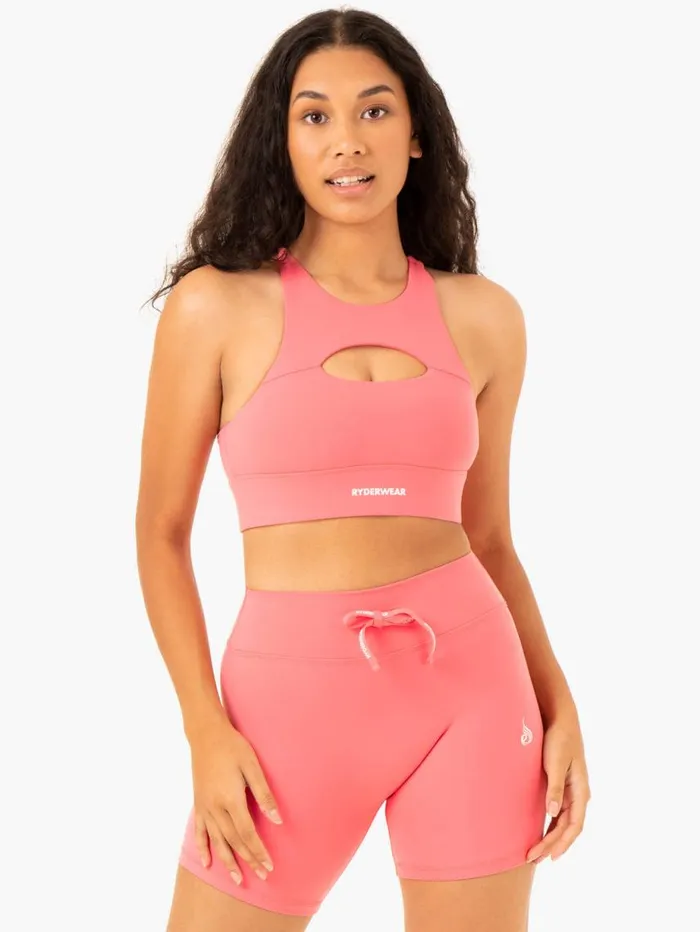 Sports Bras Womens Ryderwear Replay Cut Out Sports Bra Coral