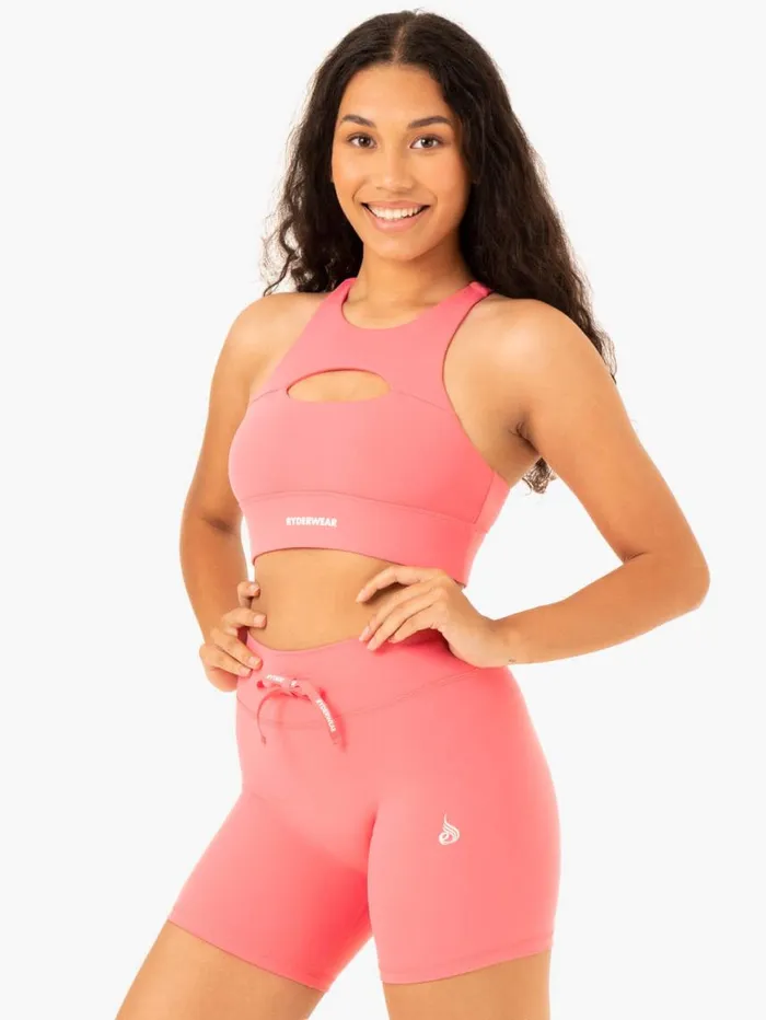 Sports Bras Womens Ryderwear Replay Cut Out Sports Bra Coral