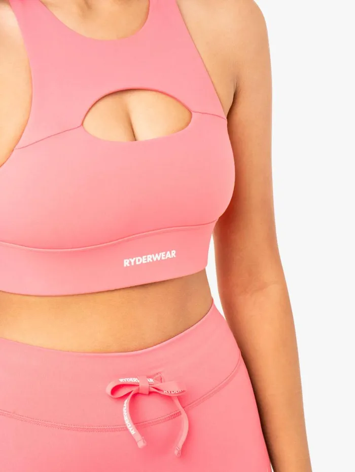 Sports Bras Womens Ryderwear Replay Cut Out Sports Bra Coral
