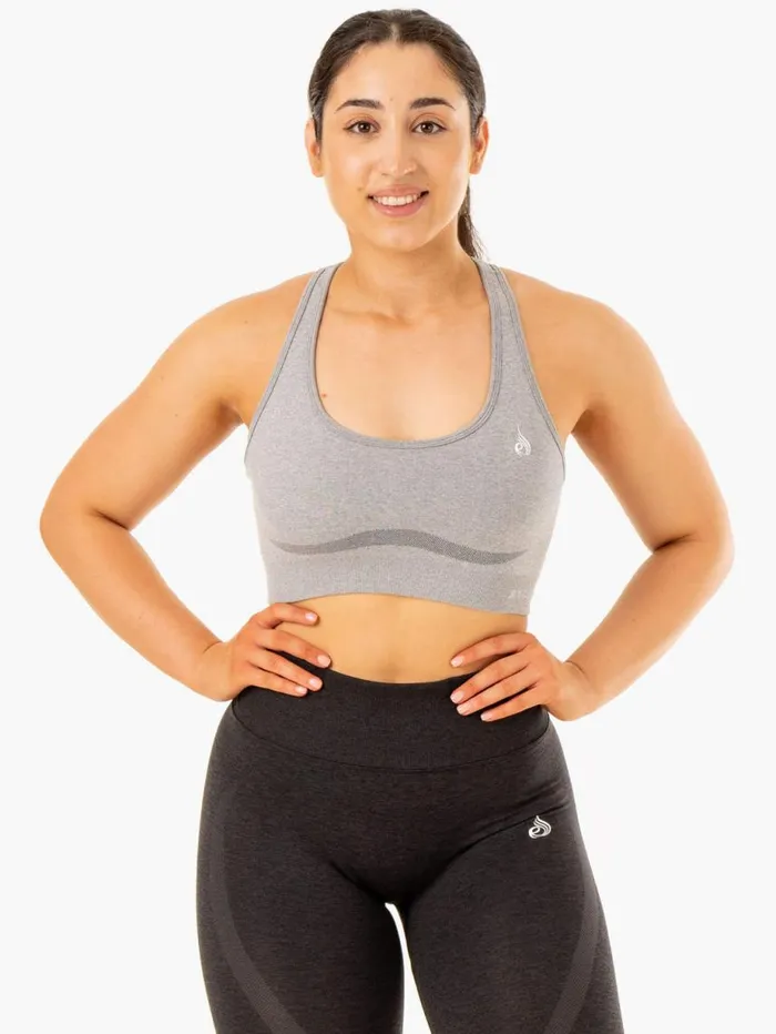 Sports Bras Womens Ryderwear Sculpt Seamless Racer Back Sports Bra Grey Marl