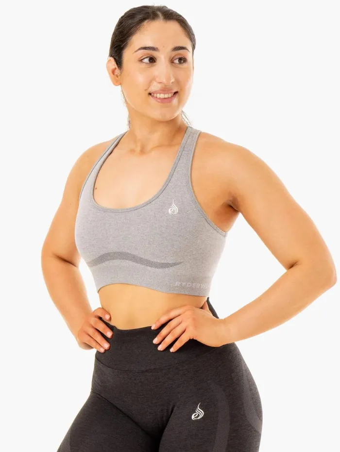 Sports Bras Womens Ryderwear Sculpt Seamless Racer Back Sports Bra Grey Marl