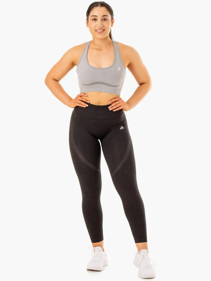 Sports Bras Womens Ryderwear Sculpt Seamless Racer Back Sports Bra Grey Marl