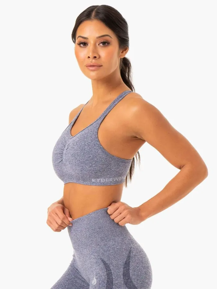 Sports Bras Womens Ryderwear Sculpt Seamless Sports Bra Navy Marl