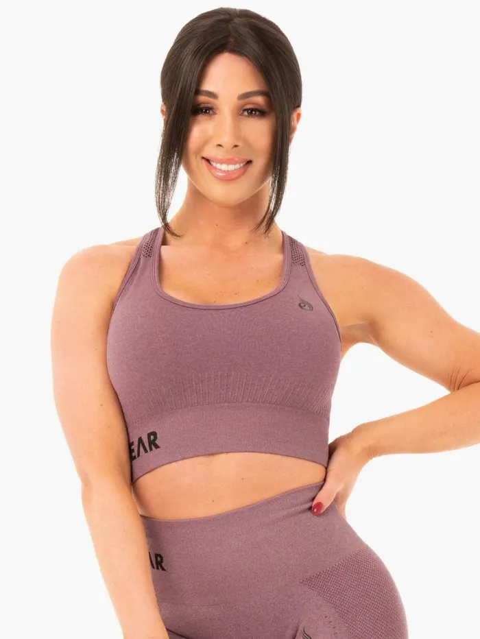Sports Bras Womens Ryderwear Seamless Staples Sports Bra Purple Marl