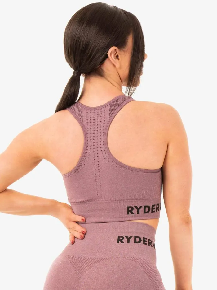 Sports Bras Womens Ryderwear Seamless Staples Sports Bra Purple Marl