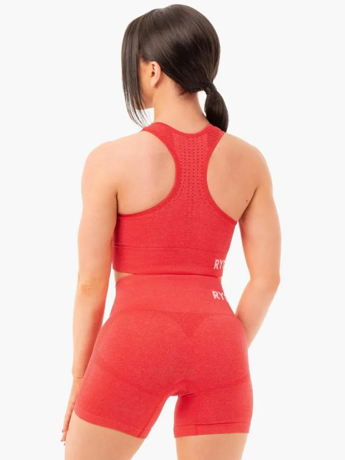 Sports Bras Womens Ryderwear Seamless Staples Sports Bra Red Marl