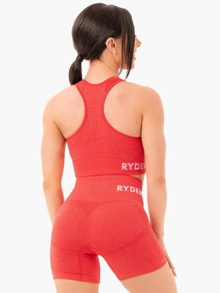 Sports Bras Womens Ryderwear Seamless Staples Sports Bra Red Marl