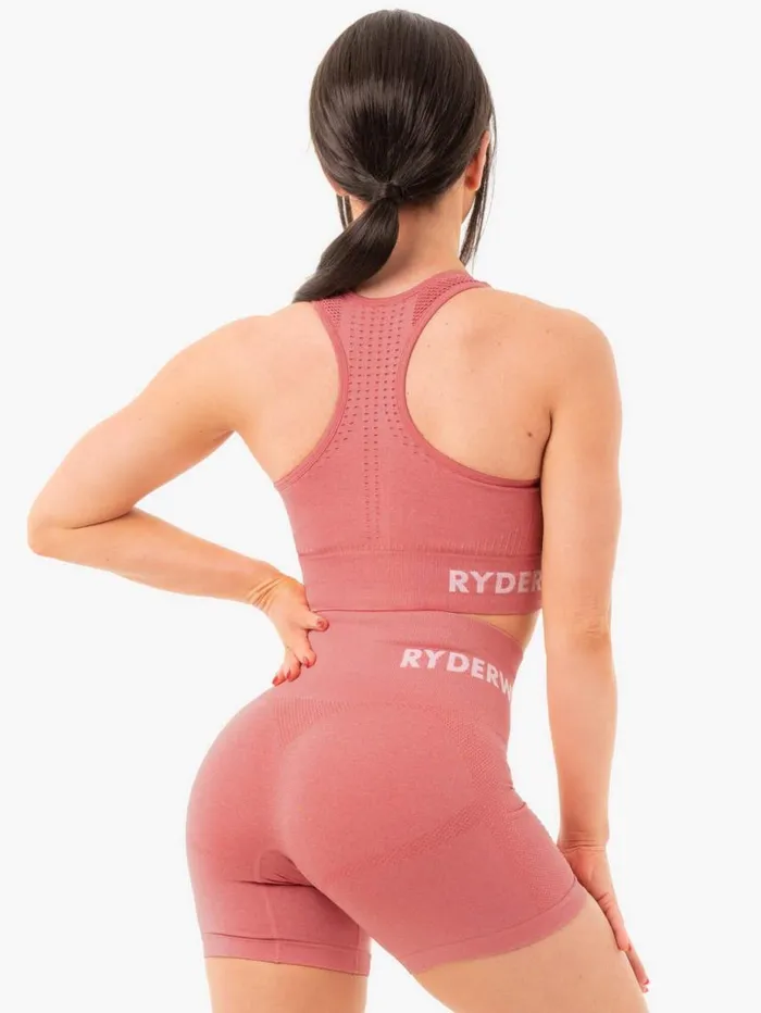 Sports Bras Womens Ryderwear Seamless Staples Sports Bra Rose Pink Marl
