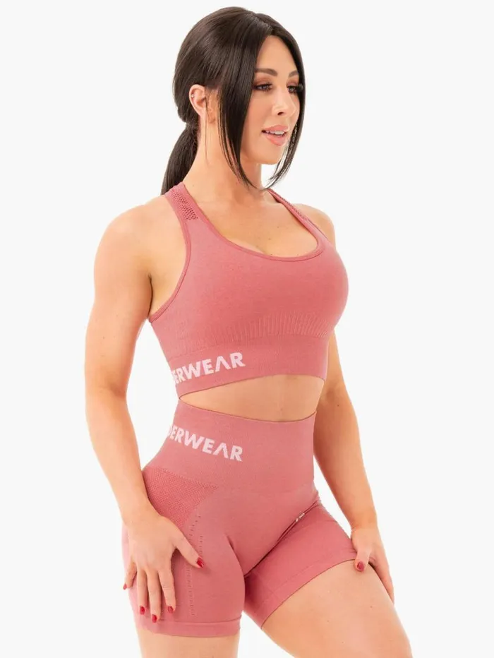 Sports Bras Womens Ryderwear Seamless Staples Sports Bra Rose Pink Marl