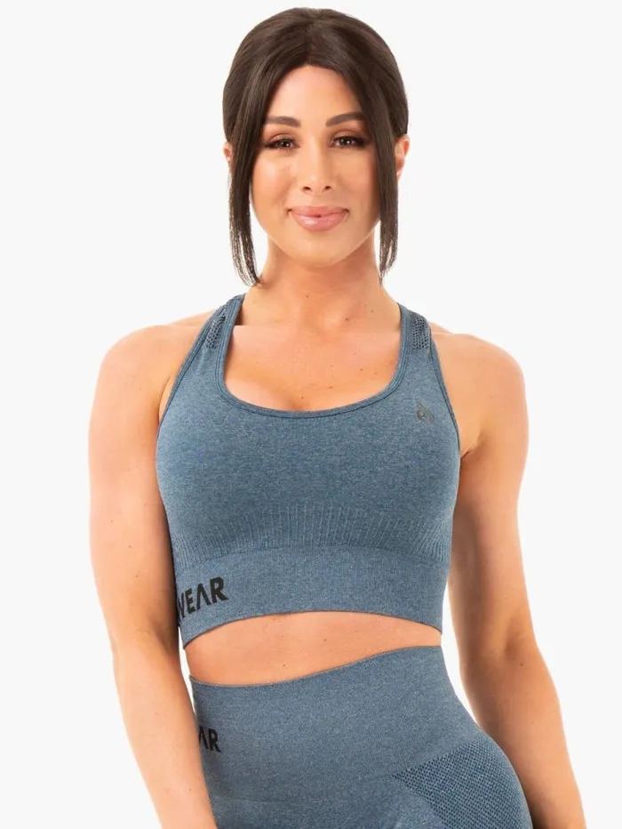 Sports Bras Womens Ryderwear Seamless Staples Sports Bra Teal Marl
