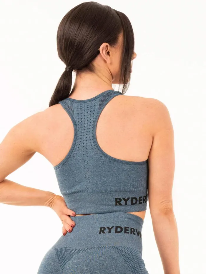 Sports Bras Womens Ryderwear Seamless Staples Sports Bra Teal Marl