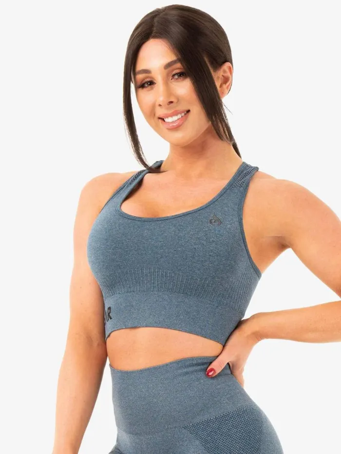 Sports Bras Womens Ryderwear Seamless Staples Sports Bra Teal Marl