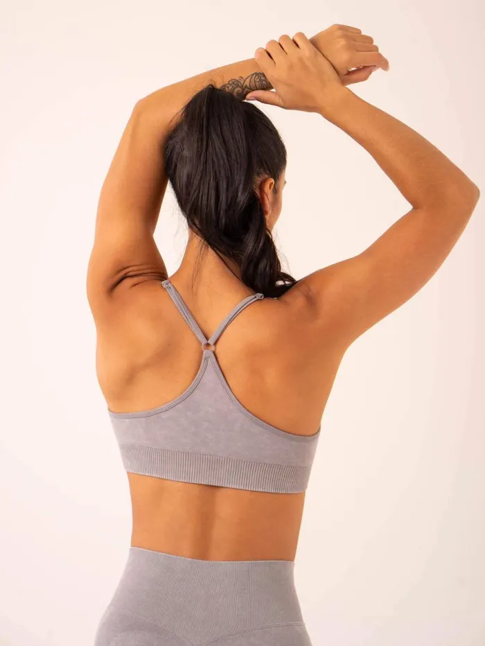 Sports Bras Womens Ryderwear Stonewash Seamless Sports Bra Grey Stonewash