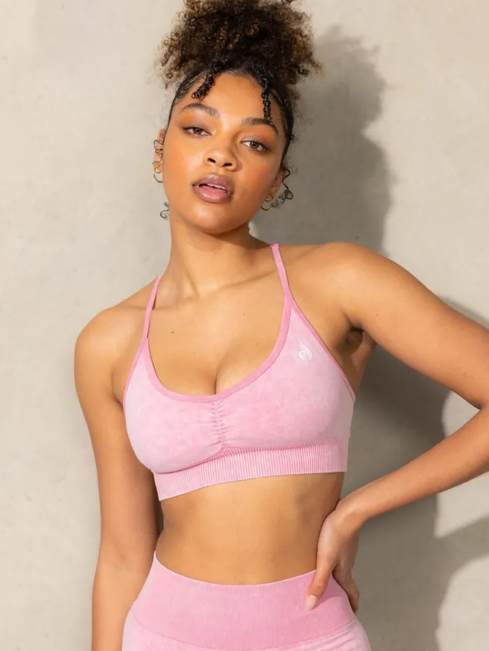 Sports Bras Womens Ryderwear Stonewash Seamless Sports Bra Pink Stonewash